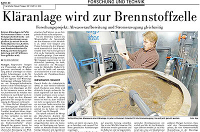 Kläranlagen als Brennstoffzellen